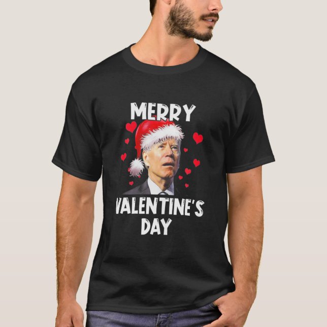 Santa Biden Merry Valentindagen Snö jul P T Shirt (Framsida)