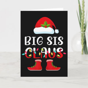 Santa Big Sis Claus Tomte Matchande Familj Julgrup Kort