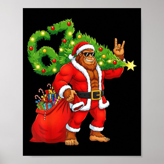 Santa Bigfoot 67 Meme Funny Six Seven Christmas Ho Poster (Framsidan)