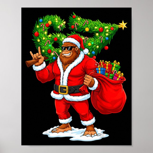 Santa Bigfoot 67 Meme Funny Six Seven Christmas Ho Poster (Framsidan)
