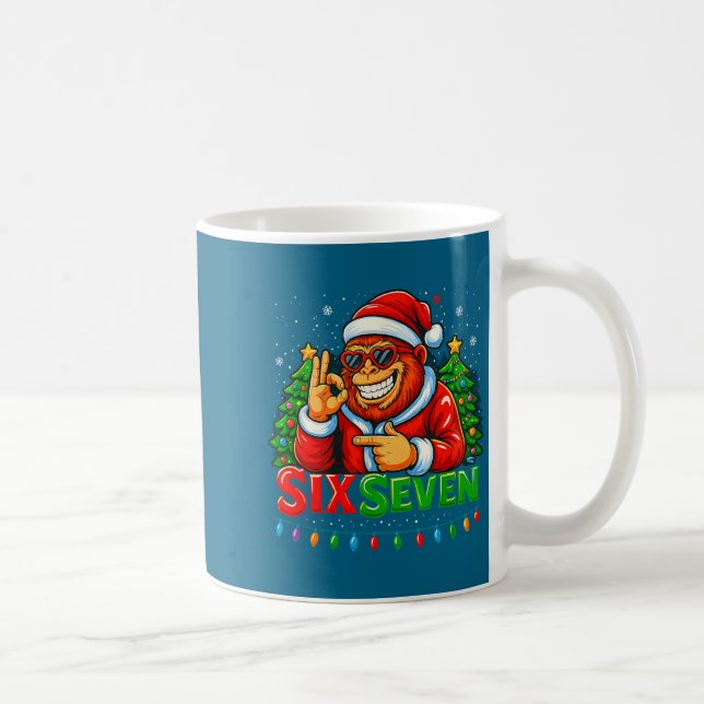 Santa Bigfoot Christmas Sasquatch 67 Funny Meme Si Kaffemugg (Höger)