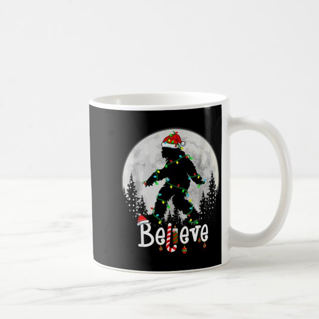 Santa Bigfoot Christmas Sasquatch Believe Xmas Men Kaffemugg (Höger)