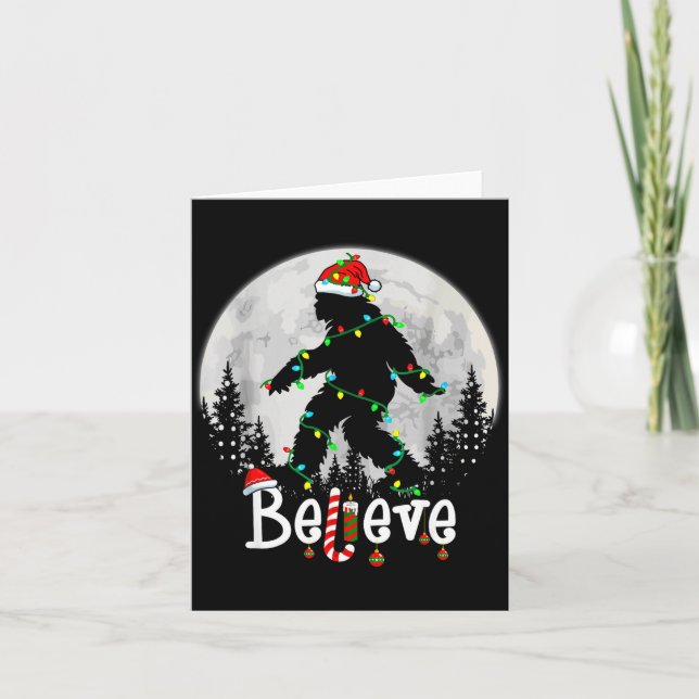 Santa Bigfoot Christmas Sasquatch Believe Xmas Men Kort (Framsida)