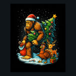Santa Bigfoot Christmas Tree Turkey Reindeer Thank Poster<br><div class="desc">Santa Bigfoot Christmas Tree Turkey Reindeer Thanksgiving Premium</div>