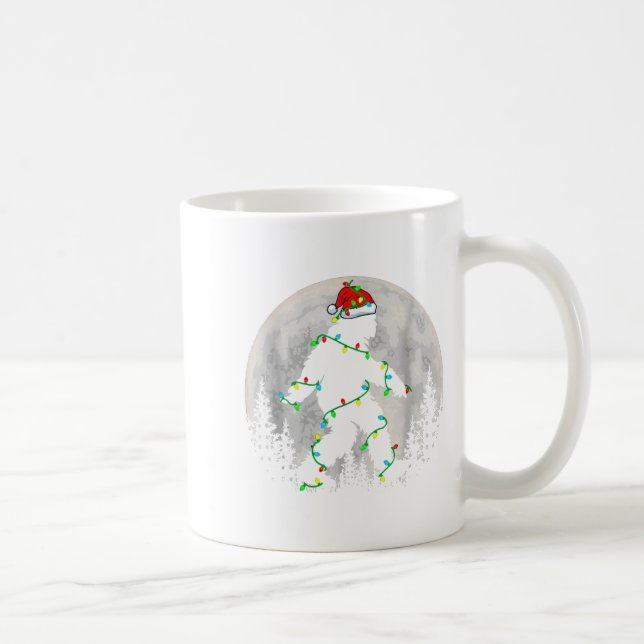 Santa Bigfoot Christmas Tree Xmas Lights Funny Sas Kaffemugg (Höger)