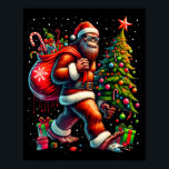 Santa Bigfoot Christmas Tree Xmas Lights Funny Sas Poster<br><div class="desc">Santa Bigfoot Christmas Tree Xmas Lights Funny Sasquatch</div>