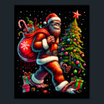 Santa Bigfoot Christmas Tree Xmas Lights Funny Sas Poster<br><div class="desc">Santa Bigfoot Christmas Tree Xmas Lights Funny Sasquatch</div>