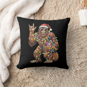 Santa Bigfoot jul jul Ljus Sten Funny Kudde
