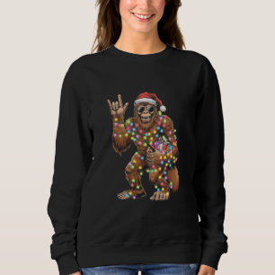 Santa Bigfoot jul jul Ljus Sten Funny T Shirt