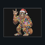 Santa Bigfoot jul jul Ljus Sten Funny Vykort<br><div class="desc">Santa Bigfoot jul Ljus Sten Funny Sasquatch Tro</div>