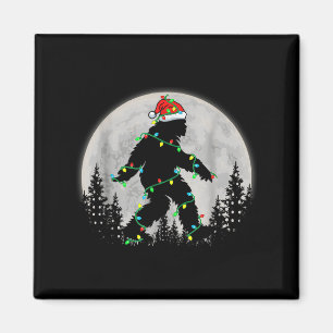 Santa Bigfoot jul Ljus Funny Sasquatch Bel Magnet