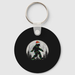 Santa Bigfoot jul Ljus Funny Sasquatch Bel Nyckelring