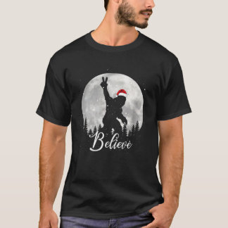 Santa Bigfoot jul Sten Funny Tro Julafton T Shirt
