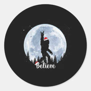 Santa Bigfoot jul Sten Roll Sasquatch Believ Runt Klistermärke
