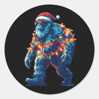 Santa Bigfoot julbelysning Xmas Sasquatch Runt Klistermärke