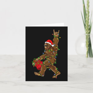 Santa Bigfoot-julen Ljus Sten Roligt Sasquatch Kort