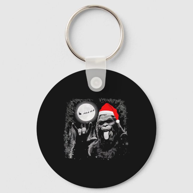 Santa Bigfoot Sten på julklapp Julafton Sasquat Nyckelring (Framsida)