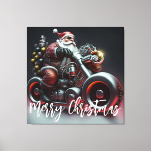 Santa Biker Canvastryck