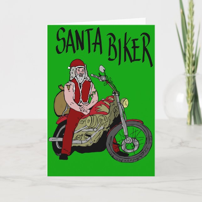 Santa biker helgkort (Framsida)