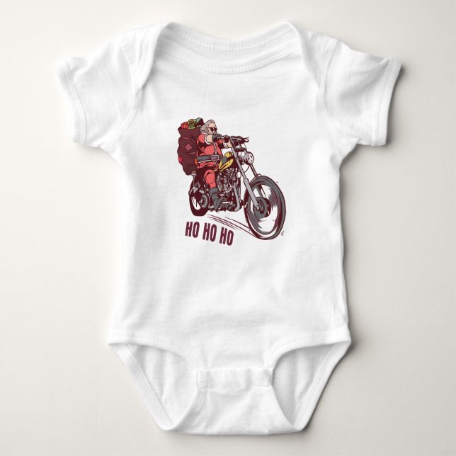 Santa Biker jul kostym för Bikers Inbjudan T Shirt (Framsida)
