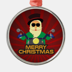 Santa Biker Ornament