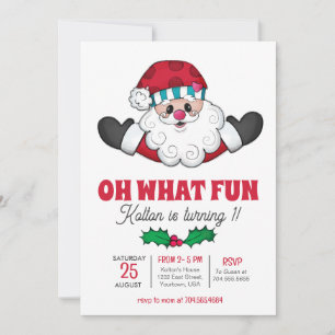 Santa Birthday-inbjudan, vilken roligt inbjudan