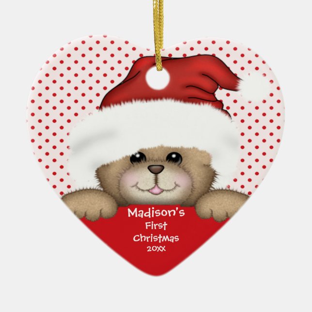 Santa Björn Baby's Första Jul Ornament (Framsidan)