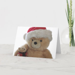 Santa björn med lite björnjulkortet helgkort