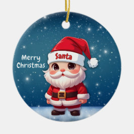 Santa Blå🎅 🎄 Julgransprydnad Keramik