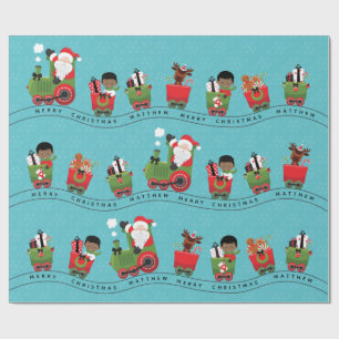 Santa & Black Boy på Tåg Presentpapper