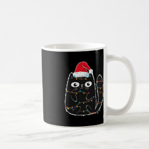 Santa Black Cat-klämman i julklapp Kaffemugg