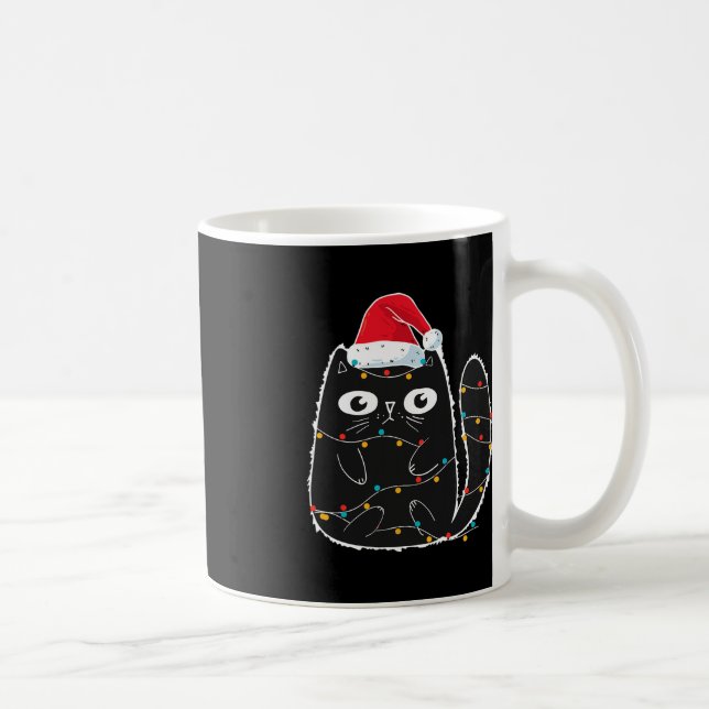 Santa Black Cat-klämman i julklapp Kaffemugg (Höger)