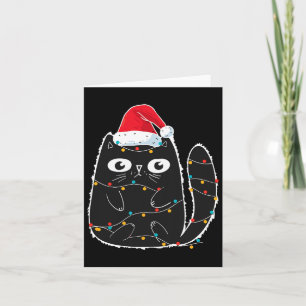 Santa Black Cat-klämman i julklapp Kort
