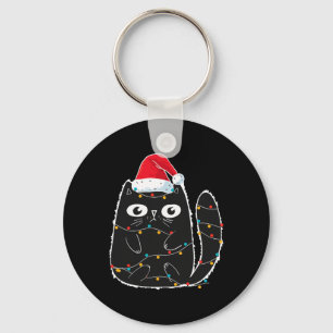 Santa Black Cat-klämman i julklapp Nyckelring