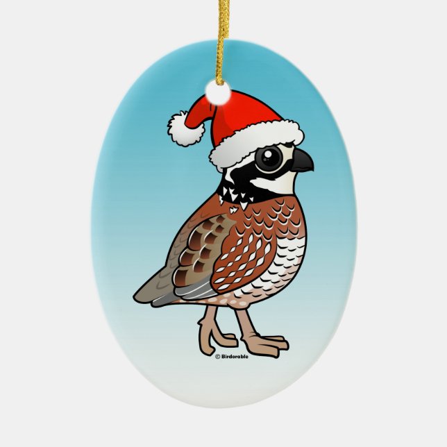 Santa Bobwhite Julgransprydnad Keramik (Framsidan)