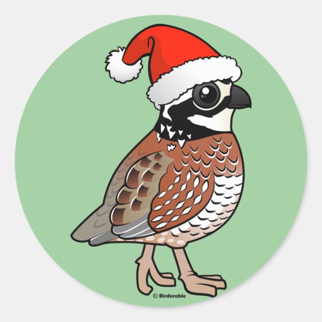 Santa Bobwhite Runt Klistermärke (Framsida)