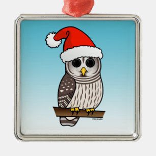 Santa bommade för ugglajul julgransprydnad metall