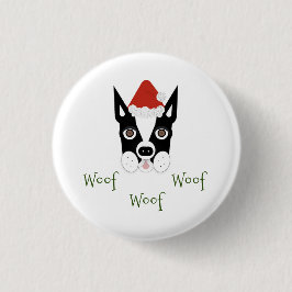 Santa Boston Terrier Pin Knapp