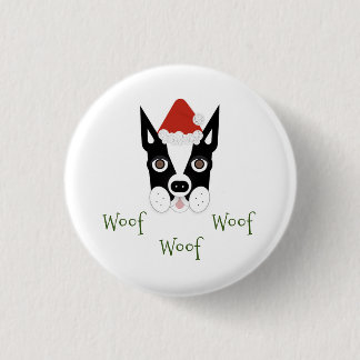 Santa Boston Terrier Pin Knapp