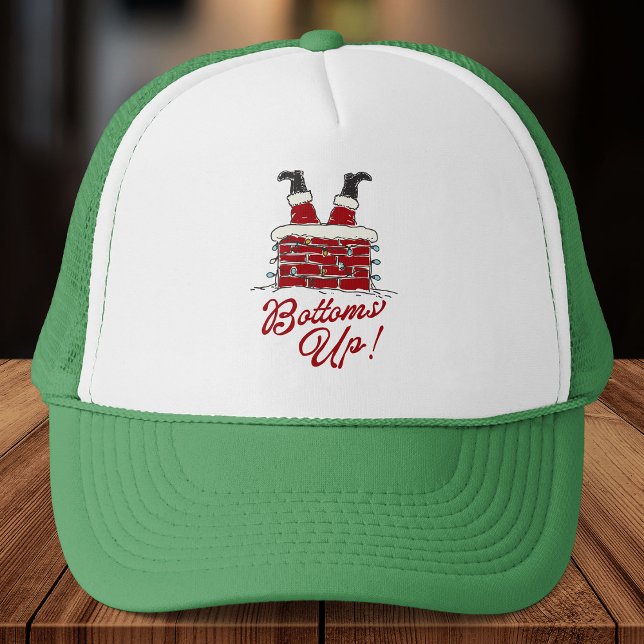 Santa Bottoms Up Funny Christmas Holiday Keps (Skapare uppladdad)