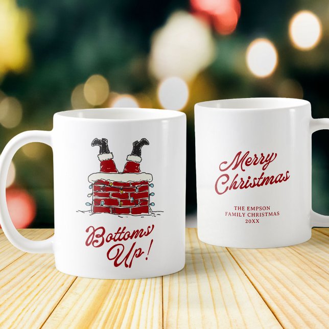 Santa Bottoms Up Funny Holiday Kitchen and Gift Kaffemugg (Skapare uppladdad)
