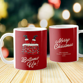 Santa Bottoms Up Funny Holiday Kitchen and Gift Kaffemugg