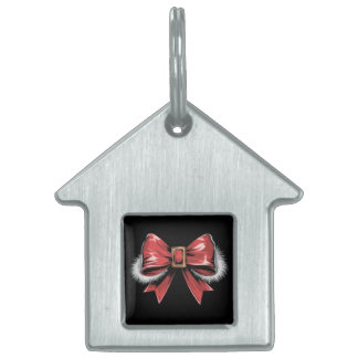 Santa Bow Noel Santa Coquette Helgdag ID-bricka Husdjur