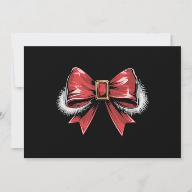 Santa Bow Noel Santa Coquette Jul Helgdag  Julkort (Framsida)