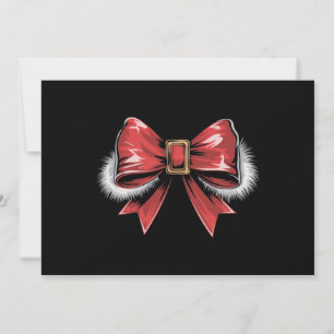 Santa Bow Noel Santa Coquette Jul Helgdag Julkort