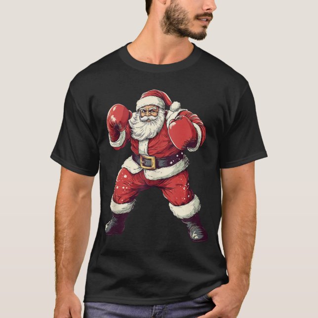Santa Boxing Älskare Funny Mma Muay Thai Boxer Chr T Shirt (Framsida)
