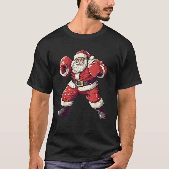 Santa Boxing Älskare Funny MMA Muay Thai Boxer Chr T Shirt (Framsida)