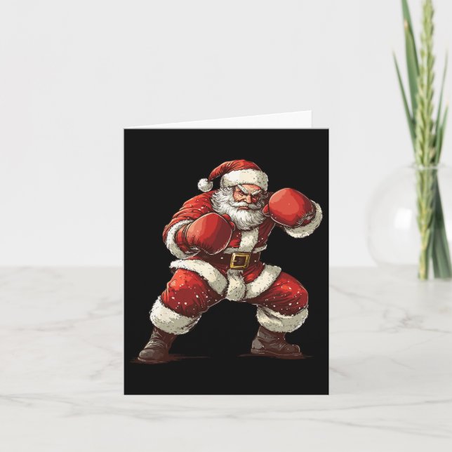 Santa Boxing Julafton Mma Muay Thai Älskare Boxer  Kort (Framsida)