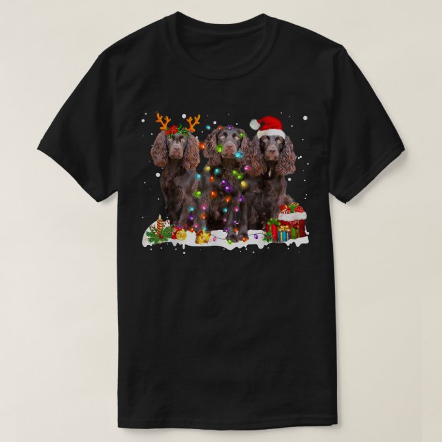 Santa Boykin Spain Hund Gorgous Reindeer Christm T Shirt (Design framsida)