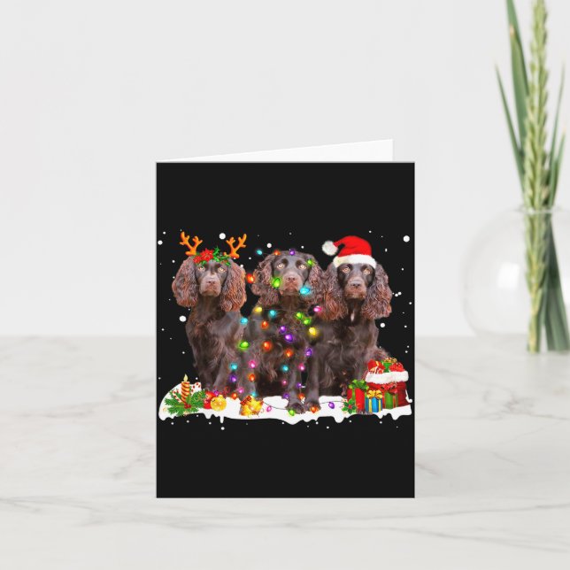 Santa Boykin Spaniel Hund Vacker Ren Jul Kort (Framsida)